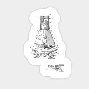 Space Capsule Vintage Patent Hand Drawing Sticker